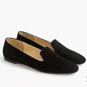 Suede J Crew smoking slipper flats